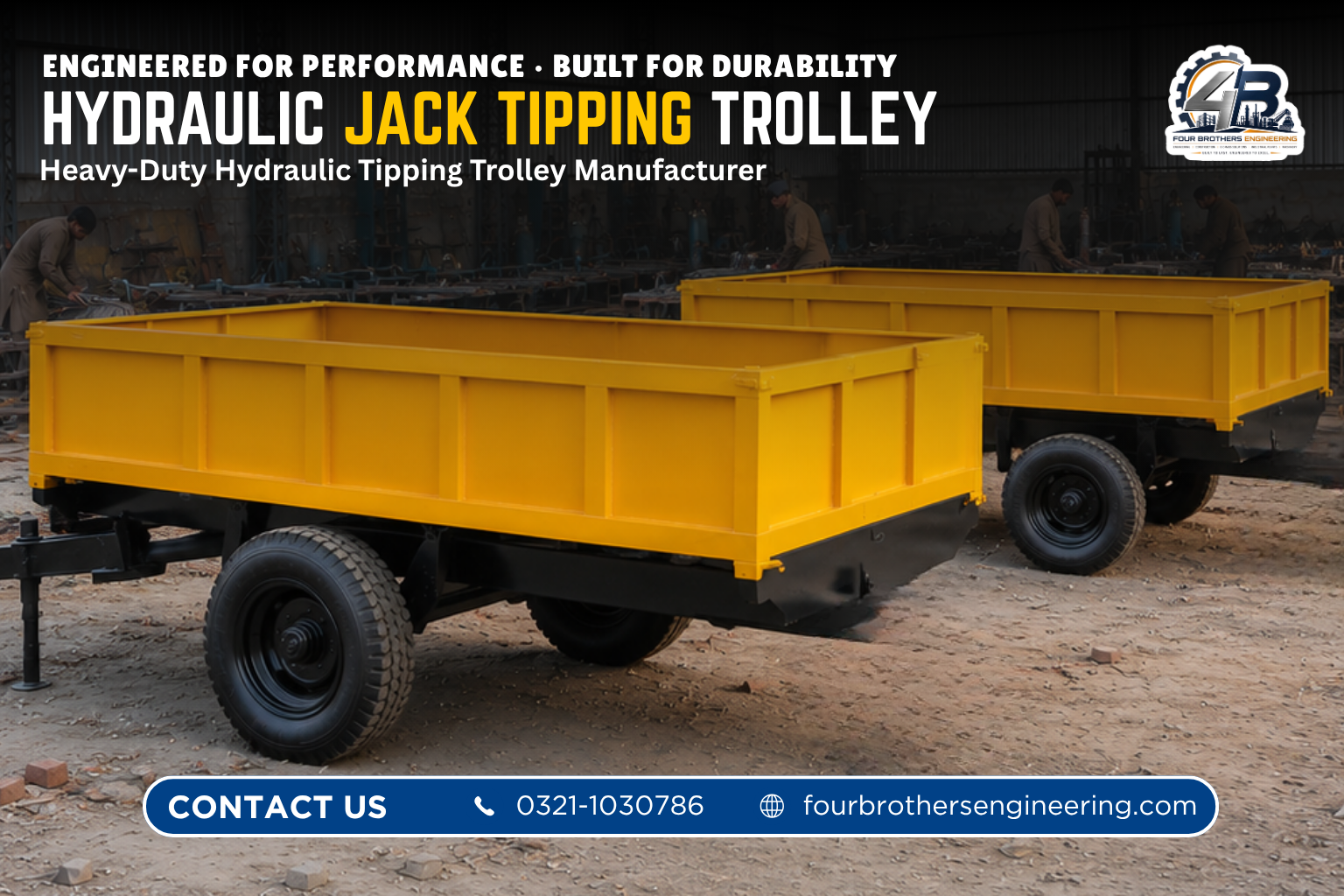 Commercial jack trolley range built for industrial and commercial use in Pakistan