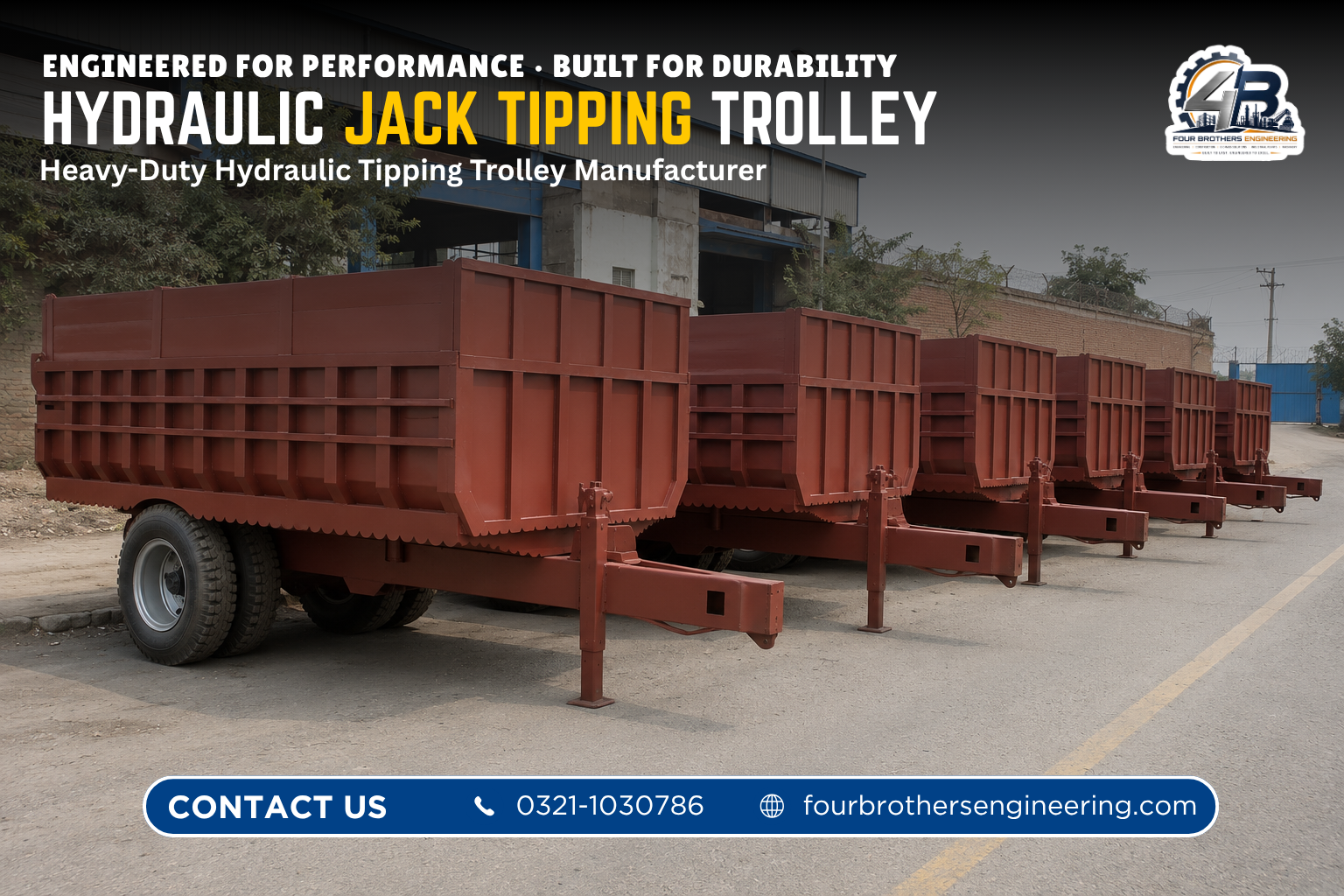 Hydraulic jack trolley unit ready for dispatch