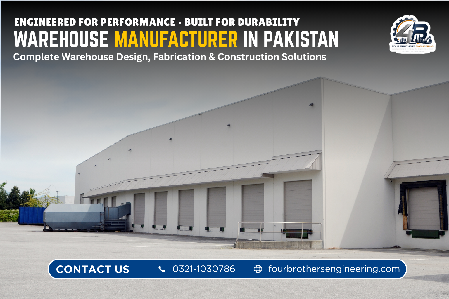 Pre engineered warehouse Pakistan side elevation