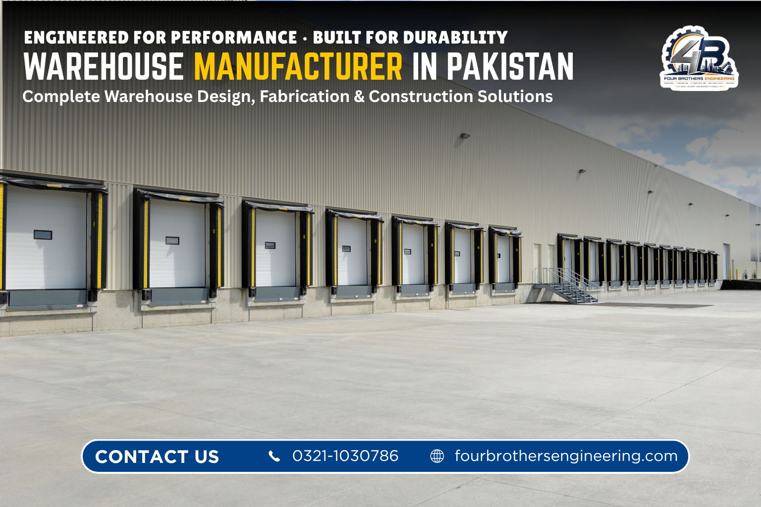 Steel warehouse for sale in Pakistan wide-angle view