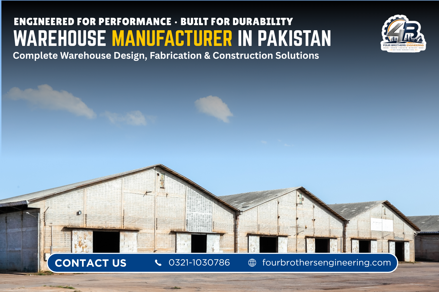 Industrial shed Pakistan night/dusk view