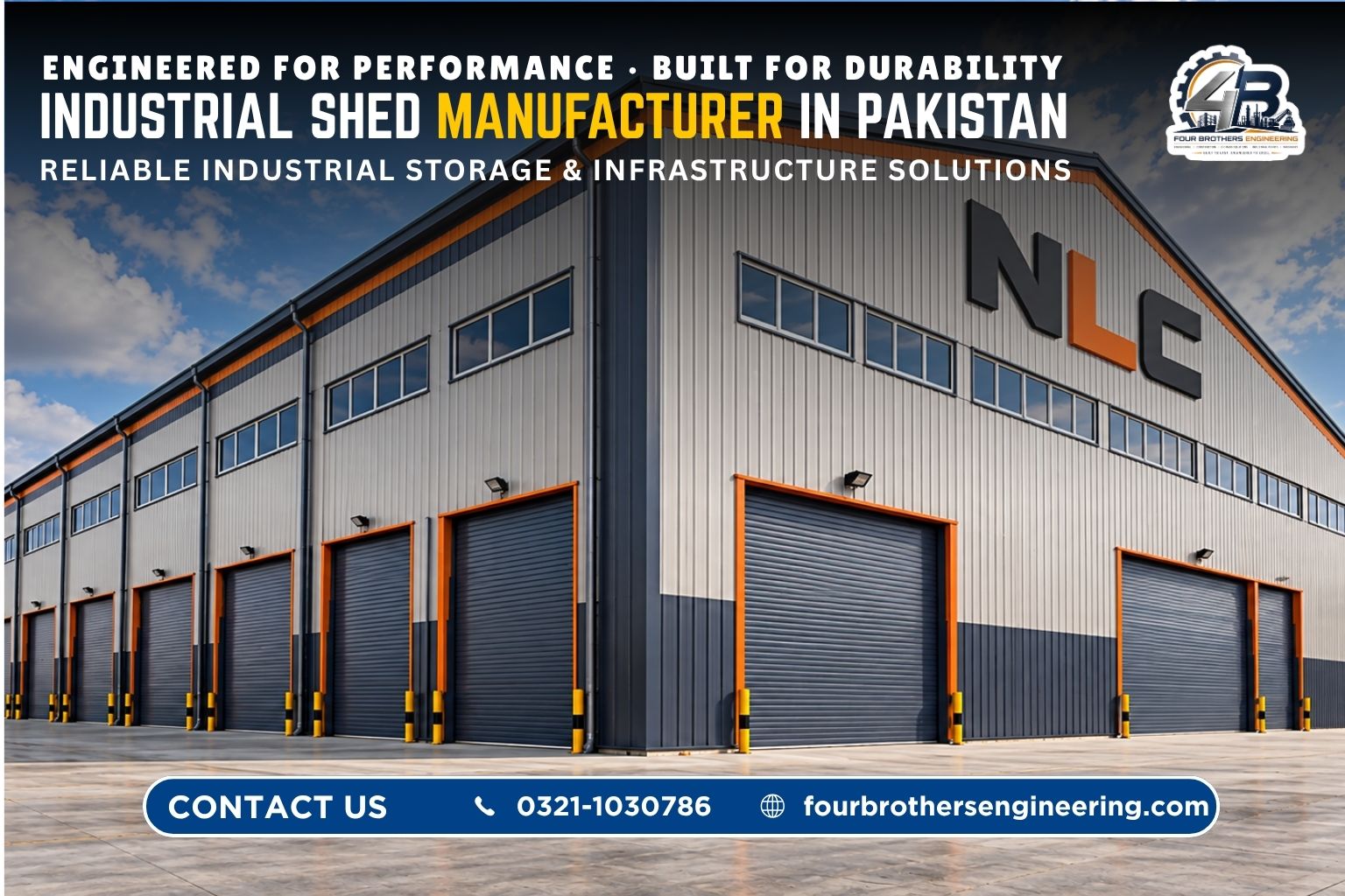 Industrial sheds manufacturer in Pakistan - PEB steel structure shed by Four Brothers Engineering