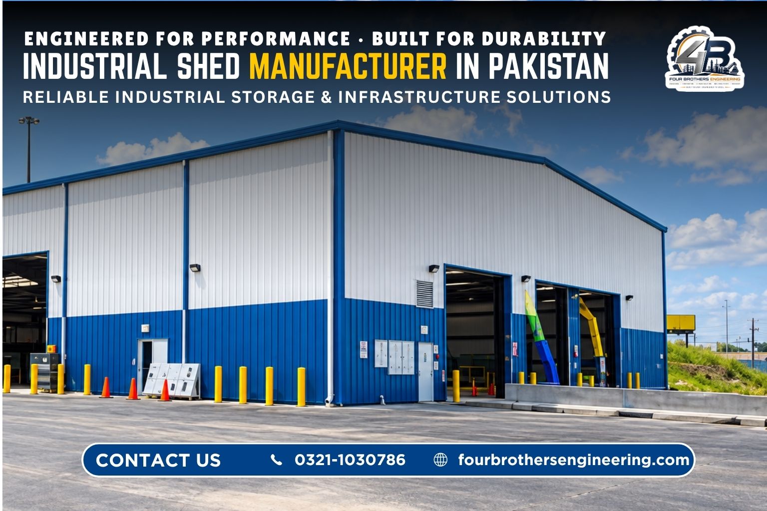 Industrial sheds manufacturer in Pakistan - PEB steel structure shed by Four Brothers Engineering
