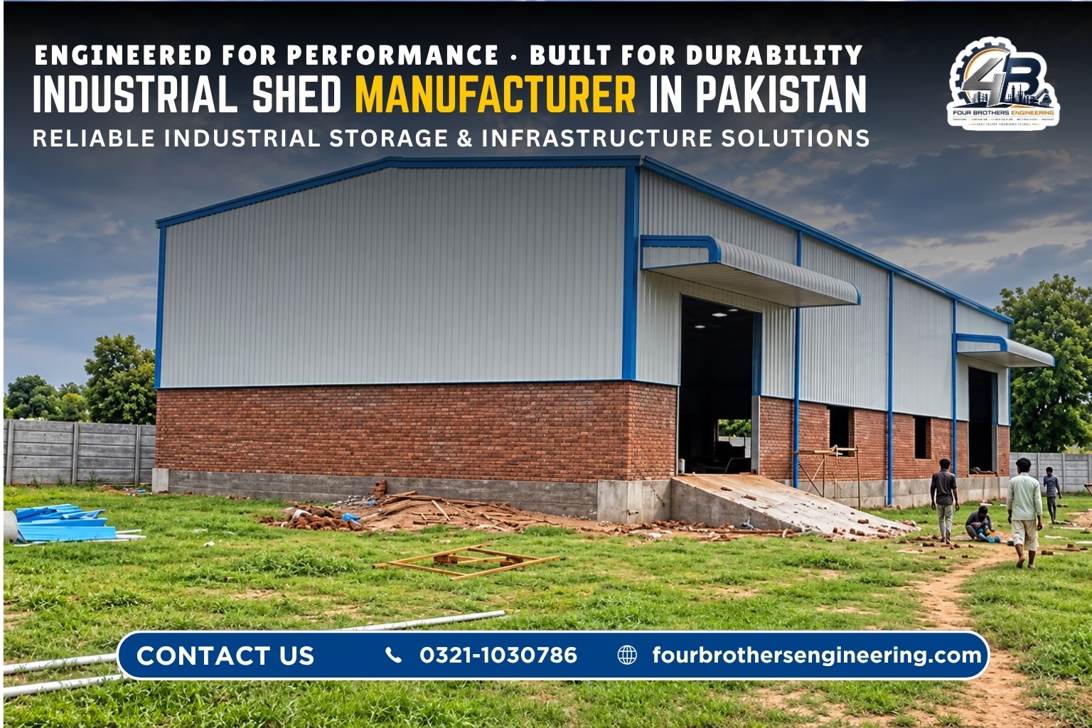 Industrial sheds manufacturer in Pakistan - PEB steel structure shed by Four Brothers Engineering