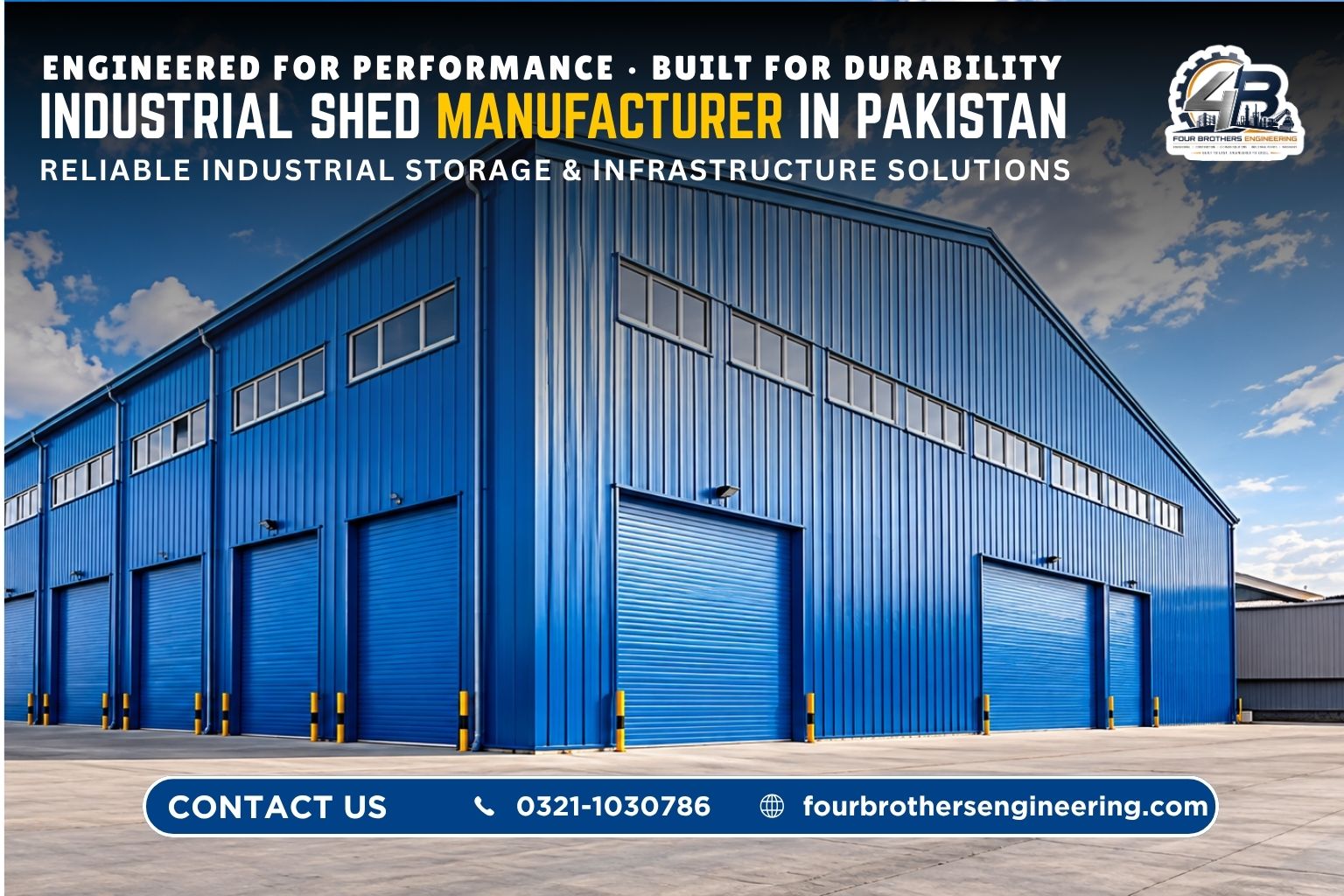 Industrial sheds manufacturer in Pakistan - PEB steel structure shed by Four Brothers Engineering